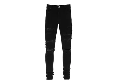 Pre-owned Amiri Men's  Leather Thrasher Skinny Jeans In Black