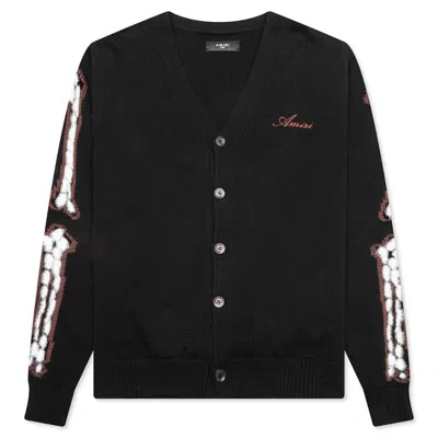 Pre-owned Amiri Men's  Leopard Bones Cardigan In Black