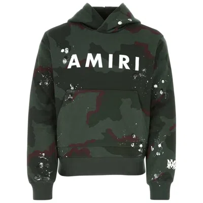 Pre-owned Amiri Men's  Logo Camo Hoodie In Green