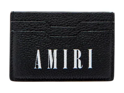 Pre-owned Amiri Men's  Logo Leather Card Holder In Black