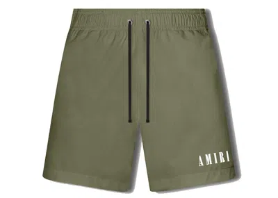 Pre-owned Amiri Men's  Logo Swim Trunk In Military Green