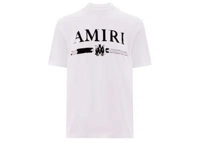 Pre-owned Amiri Men's  Ma Bar Applique Logo Tee Shirt In White/black In Multi