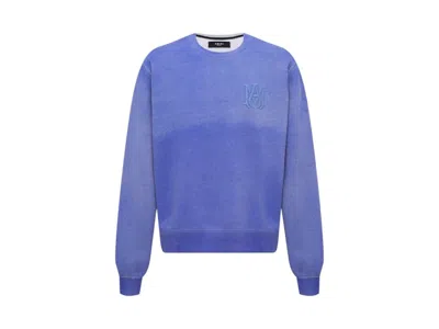 Pre-owned Amiri Men's  Ma Bar Logo Crewneck Sweatshirt In Blue