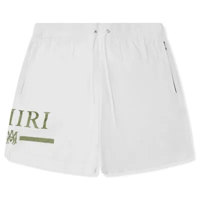 Pre-owned Amiri Men's  Ma Bar Swim Shorts In White