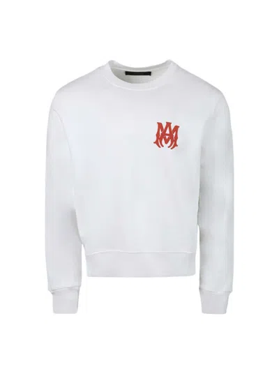 Pre-owned Amiri Men's  Ma Logo Crewneck Sweatshirt In White