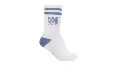 Pre-owned Amiri Men's  Ma Stripe Socks In White/dusty