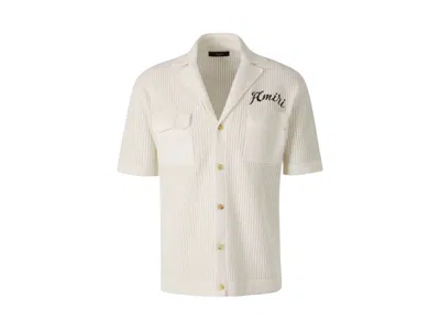 Pre-owned Amiri Men's  Mesh Polo Shirt In Sand