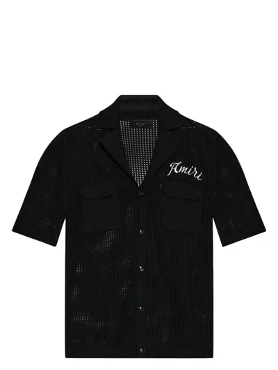 Amiri Men's  Mesh Polo T-shirt In Black