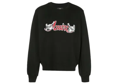 Pre-owned Amiri Men's  Motley Crue Crewneck Sweatshirt In Black