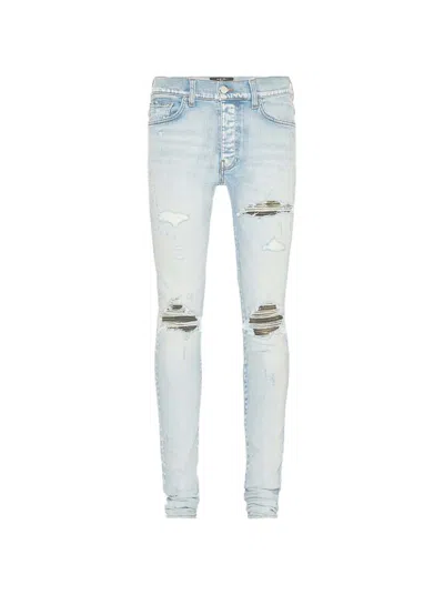Pre-owned Amiri Men's  Mx1 Camo Jeans In Light Indigo