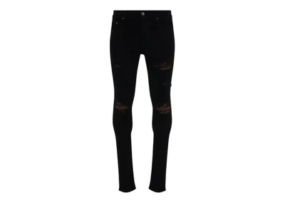 Pre-owned Amiri Men's  Mx1 Ultra Suede Skinny Jeans In Black