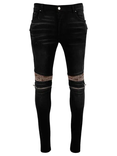 Pre-owned Amiri Men's  Mx2 Brown Bandana Jeans In Antique Black