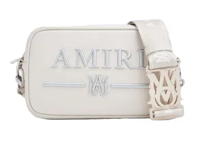 Pre-owned Amiri Men's  Nappa Embroidery Camera Case In White
