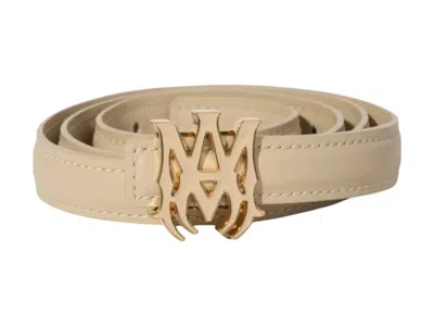 Pre-owned Amiri Men's  Nappa "ma" Belt Belt In Alabaster In White