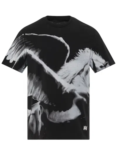 Pre-owned Amiri Men's  Oversized Pegasus Tee Shirt In Black