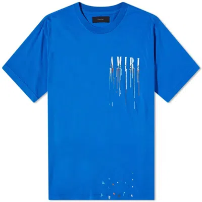 Pre-owned Amiri Men's  Paint Drip Core Logo Tee Shirt In Blue/white