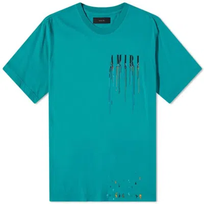 Pre-owned Amiri Men's  Paint Drip Core Logo Tee Shirt In Green