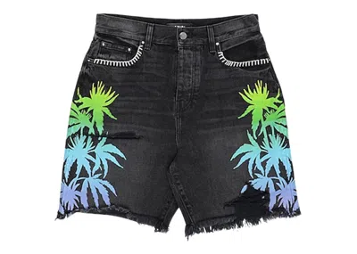 Pre-owned Amiri Men's  Palm Denim Shorts In Black
