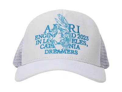 Pre-owned Amiri Men's  Pegasus Trucker Hat In White