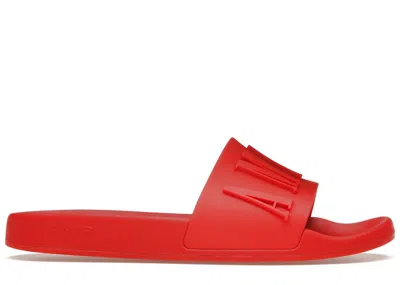 Pre-owned Amiri Men's  Pool Slide Debossed Sneakers In Red