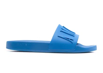 Pre-owned Amiri Men's  Pool Slide Debossed Sneakers In Royal Blue