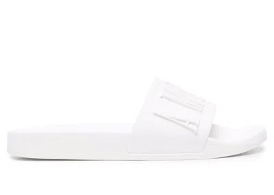 Pre-owned Amiri Men's  Pool Slide Debossed Sneakers In White