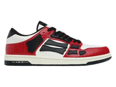 Pre-owned Amiri Men's  Skel Low Sneakers In Red/black In Multi