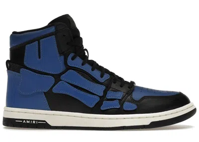 Pre-owned Amiri Men's  Skel Panelled High Top Sneakers In Black/blue