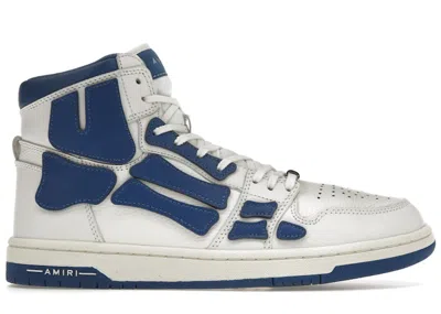 Pre-owned Amiri Men's  Skel Panelled High Top Sneakers In White/blue
