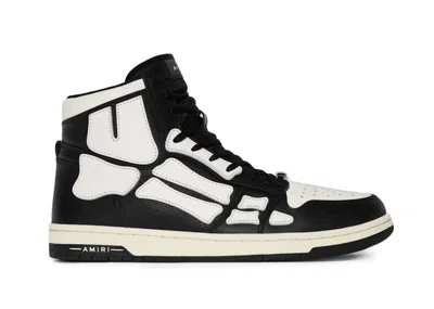 Pre-owned Amiri Men's  Skel Top Hi Sneakers In Black/white