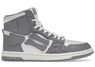 Pre-owned Amiri Men's  Skel Top Hi Sneakers In Grey/white In Multi