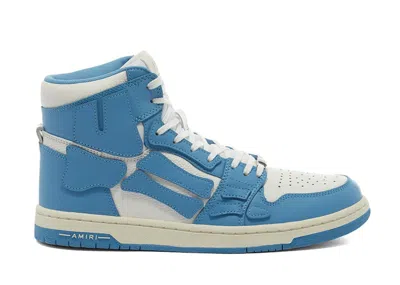 Pre-owned Amiri Men's  Skel Top Hi Sneakers In Powder Blue/white