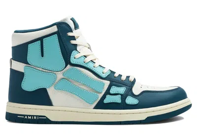 Pre-owned Amiri Men's  Skel Top Hi Sneakers In Slate Blue
