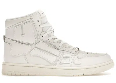 Pre-owned Amiri Men's  Skel Top Hi Triple Sneakers In White