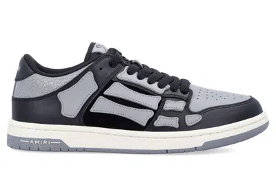 Pre-owned Amiri Men's  Skel Top Low Asphalt Sneakers In Black/grey In Multi