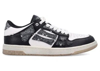 Pre-owned Amiri Men's  Skel Top Low Bandana Sneakers In Black/white In Multi