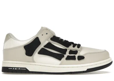 Pre-owned Amiri Men's  Skel Top Low Black Sneakers In White/light Grey