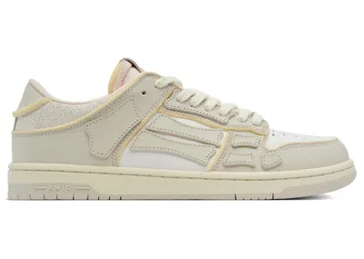 Pre-owned Amiri Men's  Skel Top Low Collegiate Sneakers In Birch/white