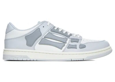 Pre-owned Amiri Men's  Skel Top Low Double Sneakers In Grey In Gray