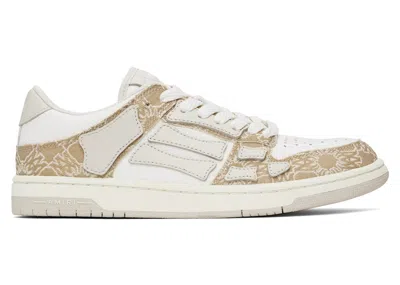 Pre-owned Amiri Men's  Skel Top Low Ma Quad Sneakers In Birch