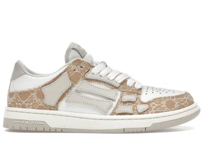Pre-owned Amiri Men's  Skel Top Low Ma Quad Sneakers In Birch In Brown