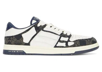 Pre-owned Amiri Men's  Skel Top Low Ma Quad Sneakers In Midnight Indigo In Purple