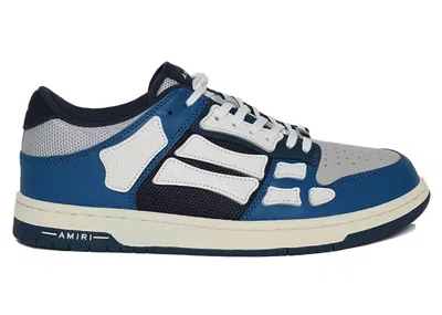 Pre-owned Amiri Men's  Skel Top Low Mesh Sneakers In Teal In Blue
