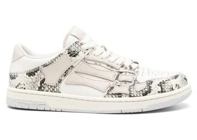 Pre-owned Amiri Men's  Skel Top Low Snake Sneakers In Alabaster In White