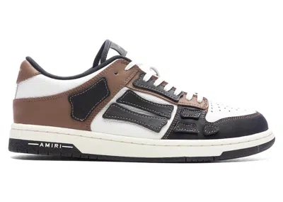 Pre-owned Amiri Men's  Skel Top Low Sneakers In Black/brown
