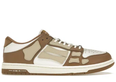 Pre-owned Amiri Men's  Skel Top Low Sneakers In Brown/tan