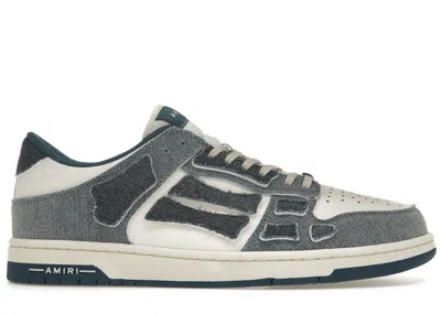 Pre-owned Amiri Men's  Skel Top Low Sneakers In Denim/slate Blue