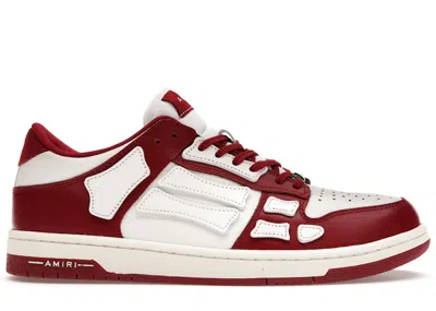 Pre-owned Amiri Men's  Skel Top Low Sneakers In Red/white