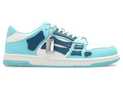 Pre-owned Amiri Men's  Skel Top Low Sneakers In Teal/slate Blue