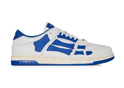 Pre-owned Amiri Men's  Skel Top Low Sneakers In White/blue In Multi
